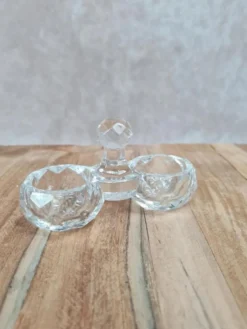 Double saleron en cristal signé Baccarat