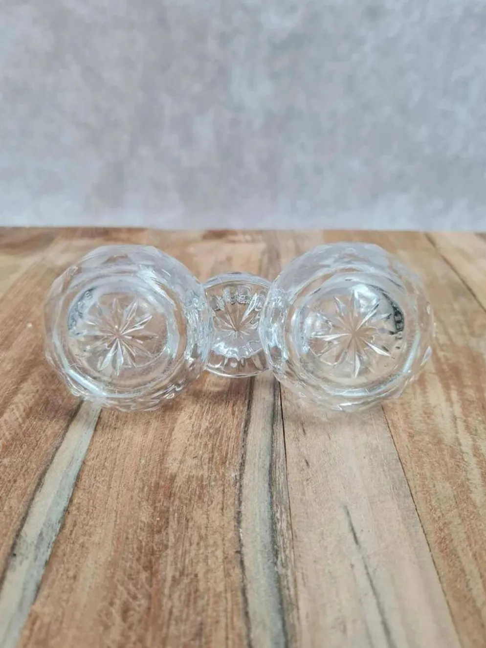 Double saleron en cristal signé Baccarat
