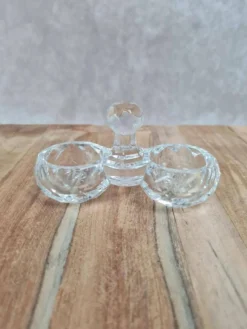 Double saleron en cristal signé Baccarat