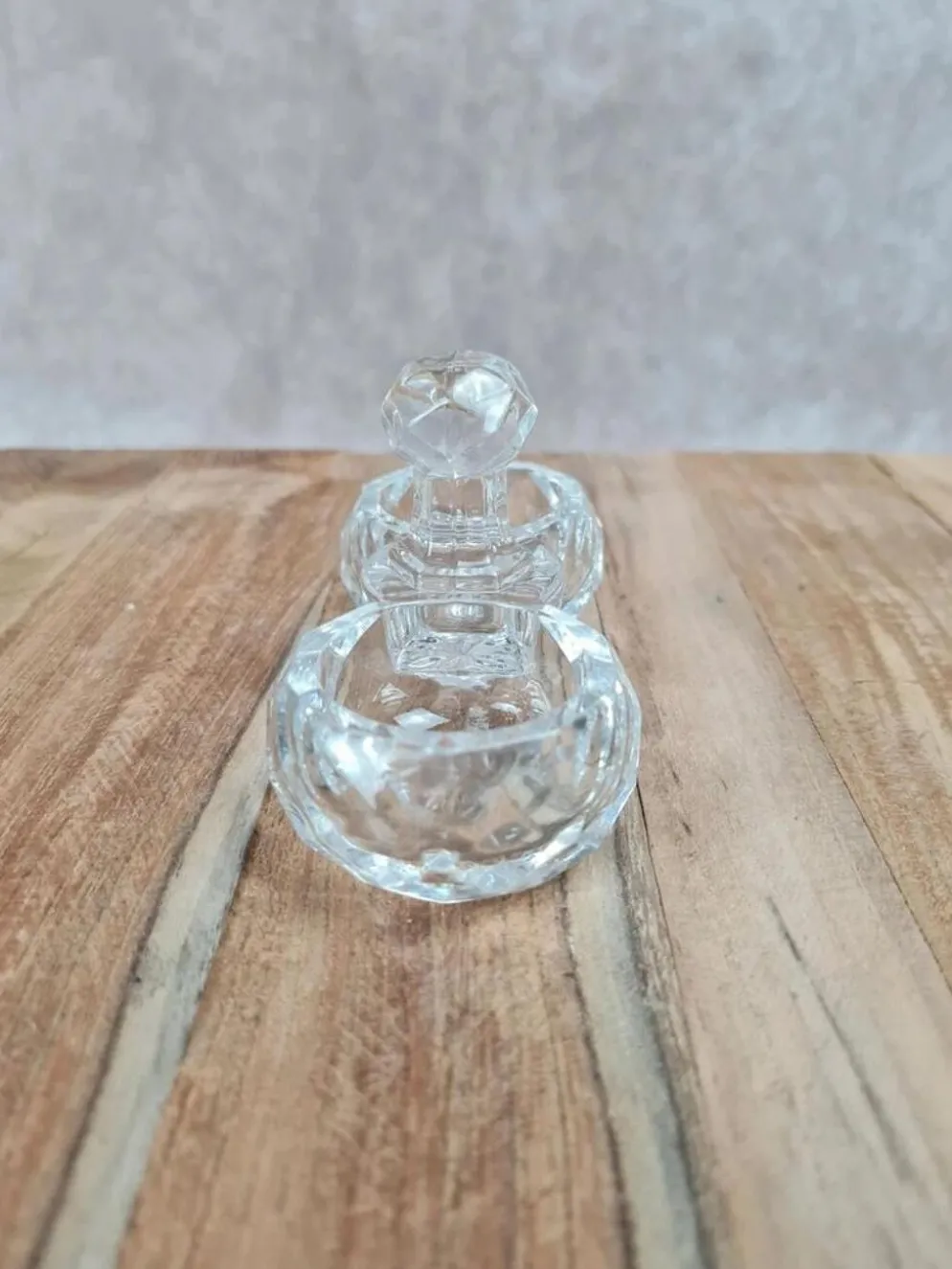 Double saleron en cristal signé Baccarat