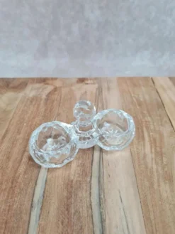 Double saleron en cristal signé Baccarat