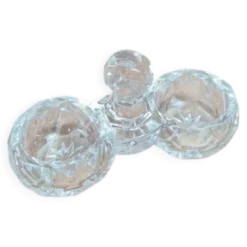 Double saleron en cristal signé Baccarat