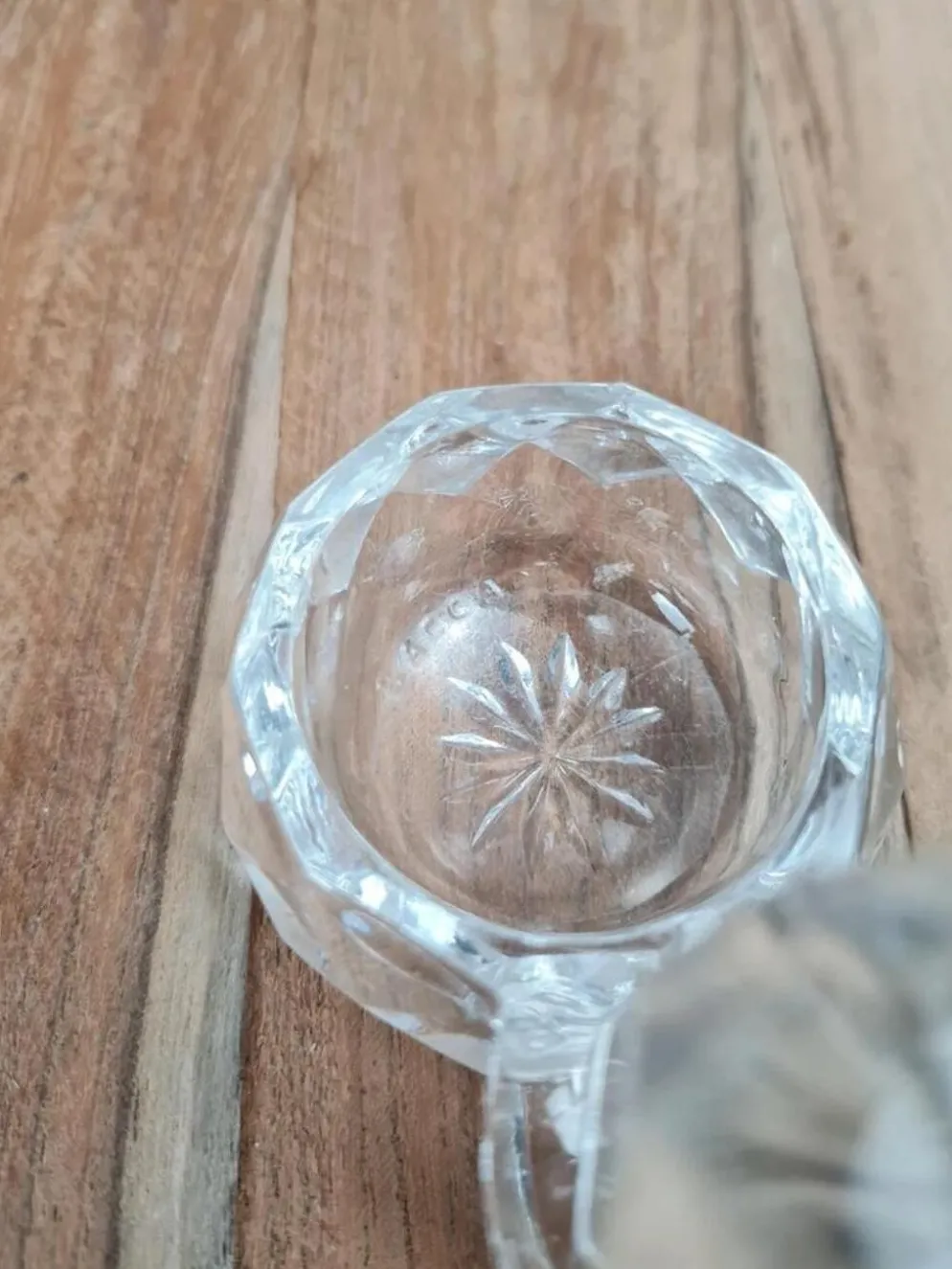 Double saleron en cristal signé Baccarat
