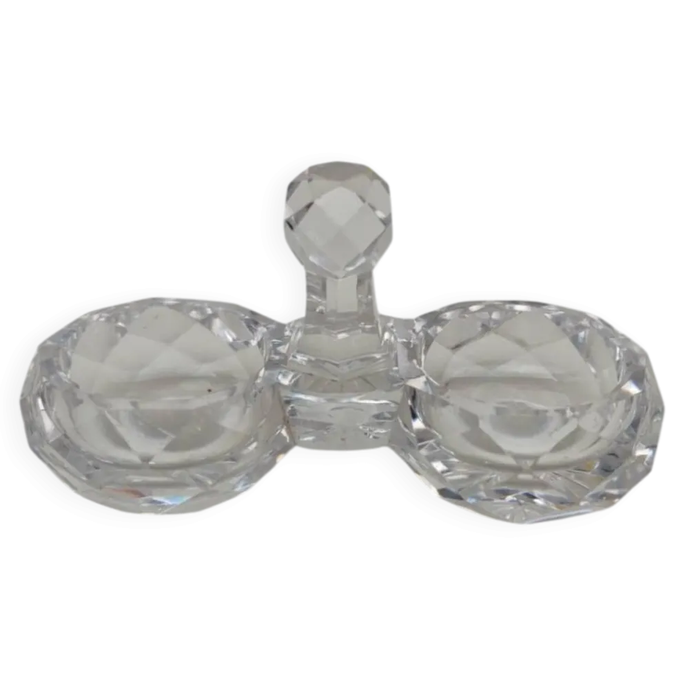 Double Salières en cristal de baccarat, début du XX ème siècle.