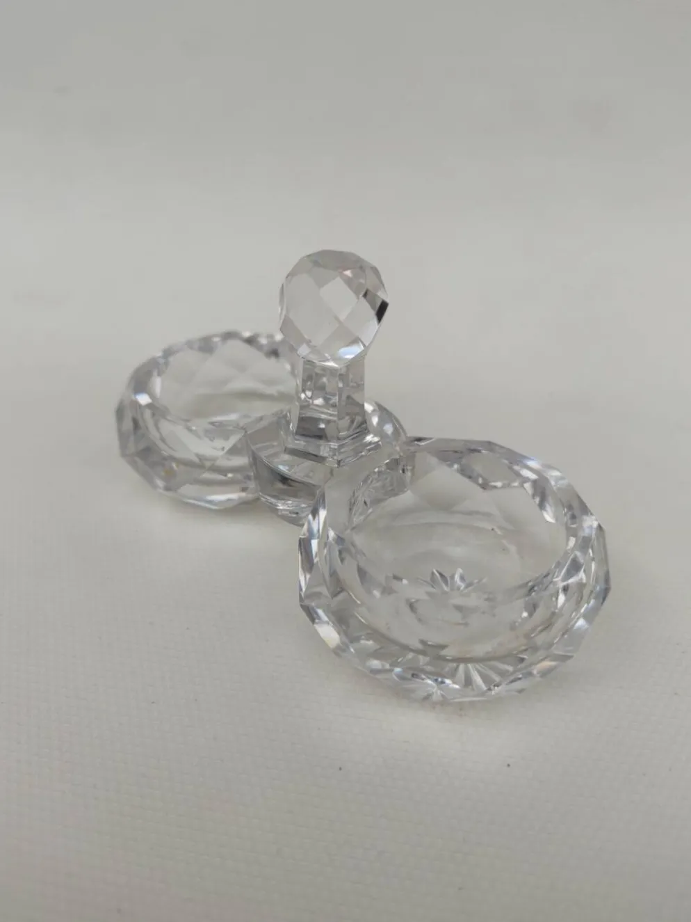 Double Salières en cristal de baccarat, début du XX ème siècle.