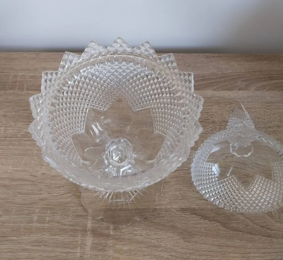 Drageoir vintage en cristal taillé