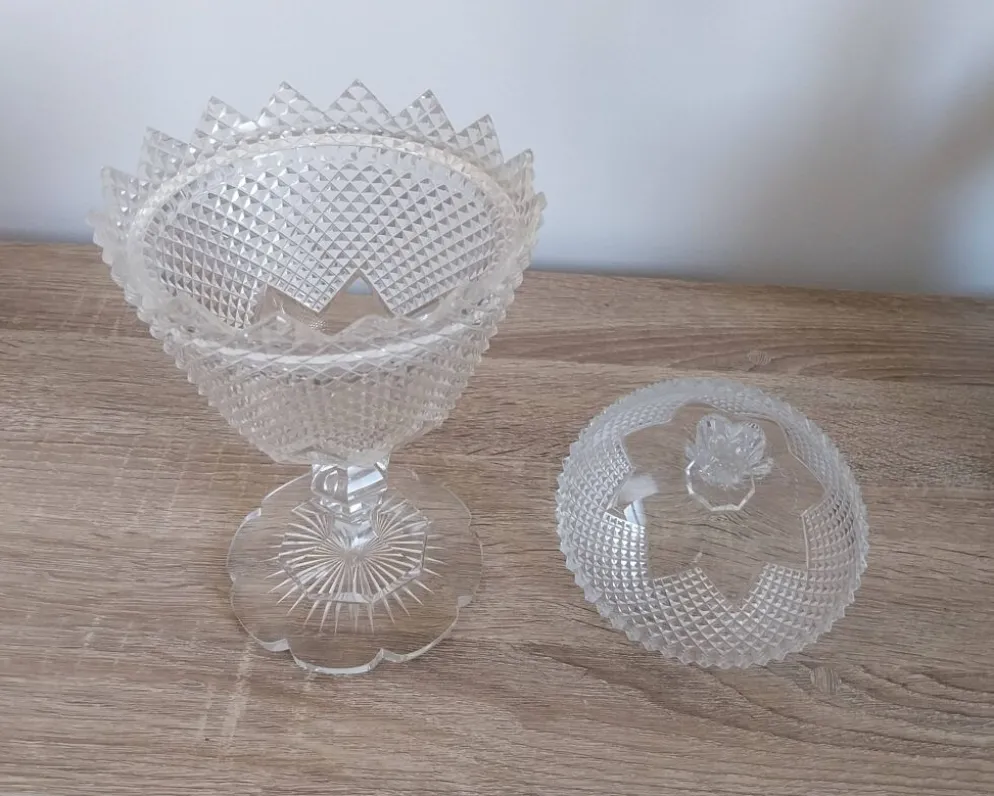 Drageoir vintage en cristal taillé