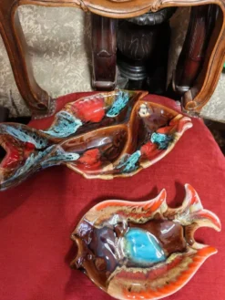 Duo apéritif en céramique Vallauris forme poisson