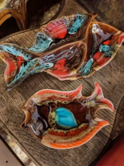 Duo apéritif en céramique Vallauris forme poisson