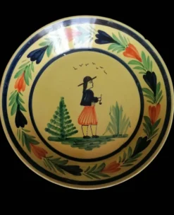 Duo assiettes aux bretons faïence HB Quimper