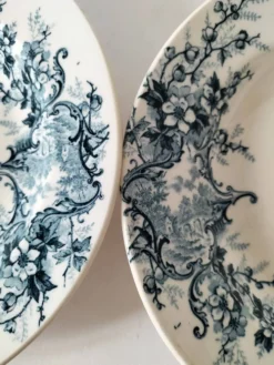 Duo d’assiettes creuses Hte Boulenger & Cie Choisy-le-Roi, circa 1885–1900.