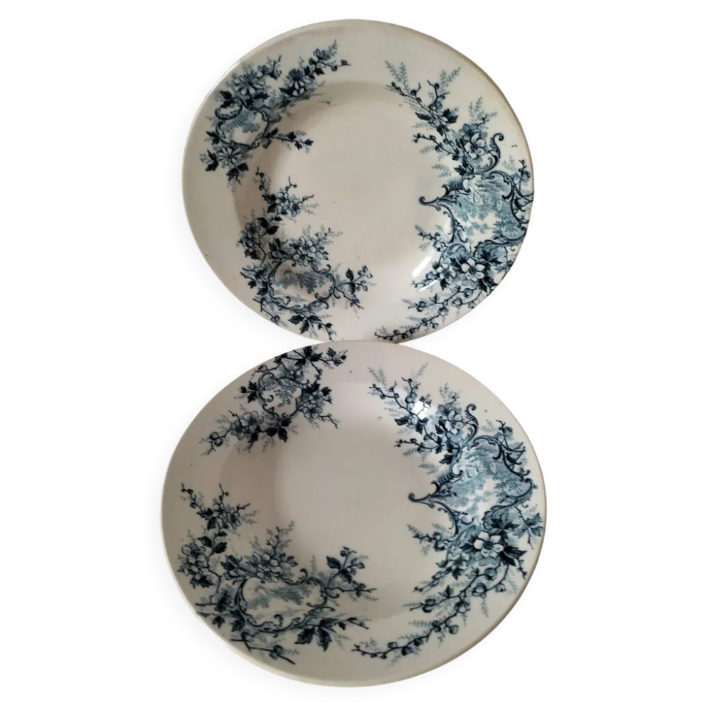 Duo d’assiettes creuses Hte Boulenger & Cie Choisy-le-Roi, circa 1885–1900.