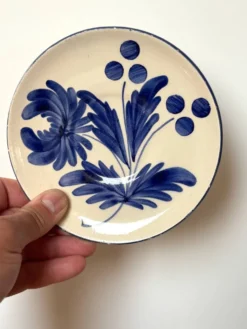 duo d'assiettes à dessert en porcelaine décor floral peint à la main