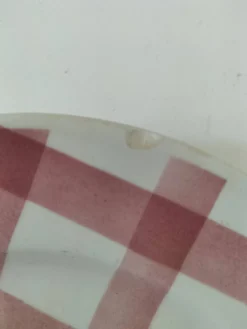 Duo d’assiettes à dessert Moulin des Loups modèle Nappe rose – années 1950
