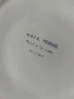 Duo d'assiettes à huîtres MBFA Pornic modèle Penerff, années 60-70