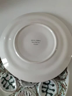 Duo d'assiettes à huîtres MBFA Pornic modèle Penerff, années 60-70