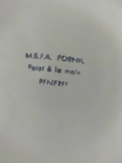 Duo d'assiettes à huîtres MBFA Pornic modèle Penerff, années 60-70