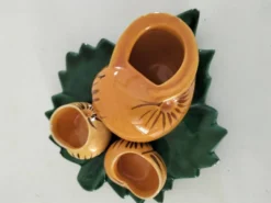 Duo de barbotines escargot et leurs coupelles feuillage – années 1950-1960
