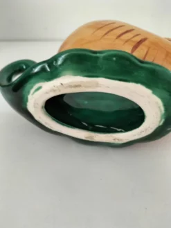 Duo de barbotines escargot et leurs coupelles feuillage – années 1950-1960