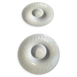 Duo de coquetiers en porcelaine blanche Bareuther Waldsassen Année 70