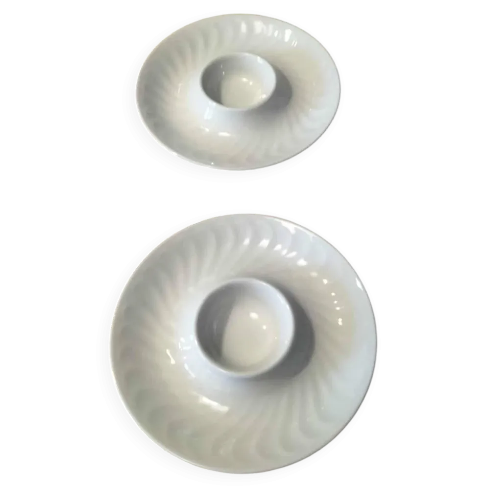 Duo de coquetiers en porcelaine blanche Bareuther Waldsassen Année 70