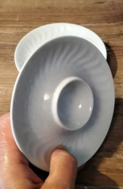 Duo de coquetiers en porcelaine blanche Bareuther Waldsassen Année 70
