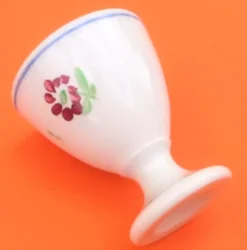 Duo de coquetiers Porcelaine blanche à décor floral