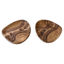 Duo de coupelles en céramique imitation bois