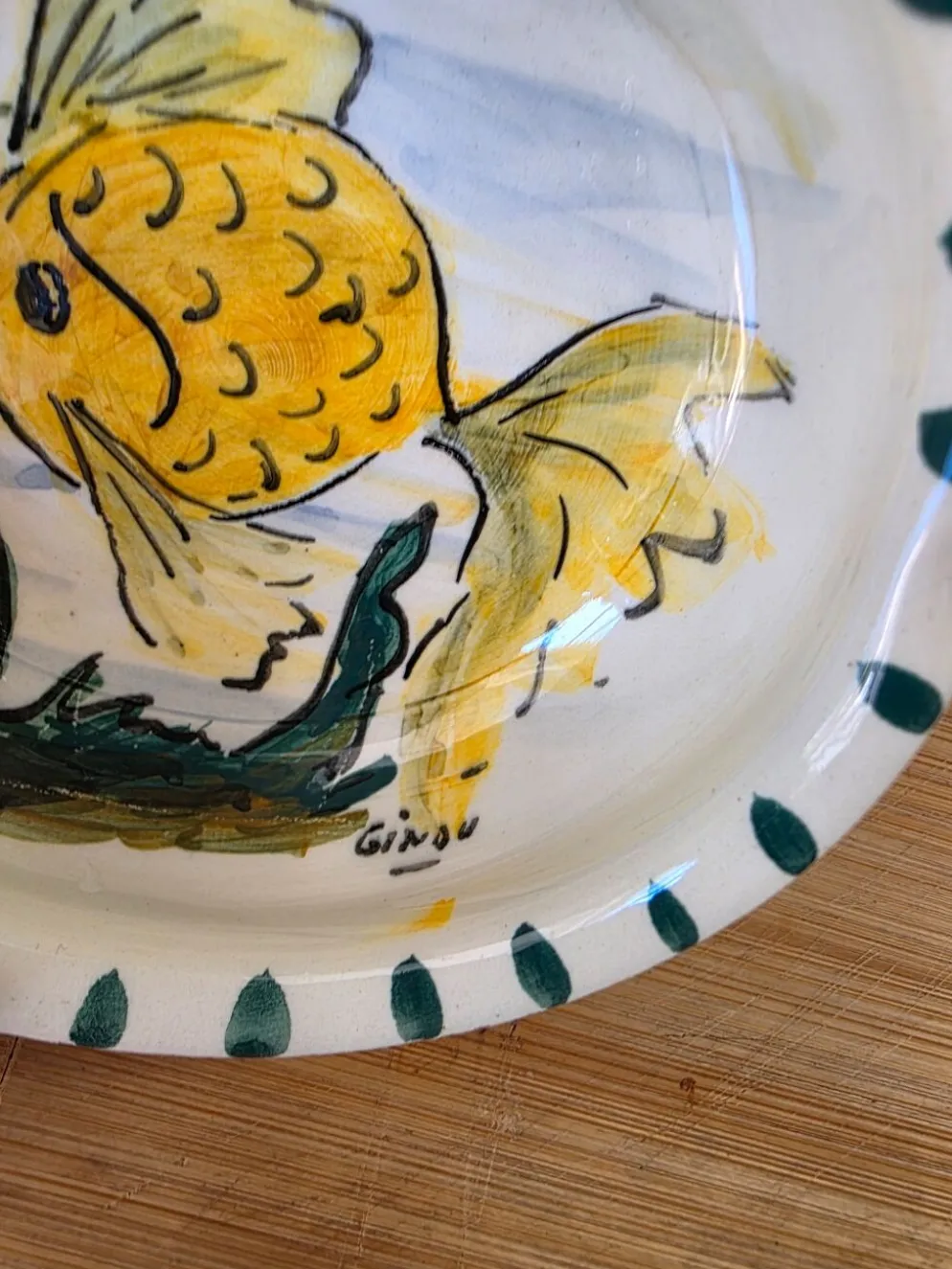 Duo de coupelles ramequin poisson Vallauris vintage Rubino