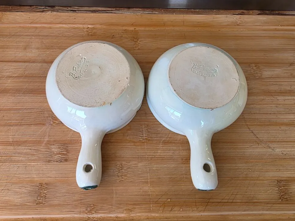 Duo de coupelles ramequin poisson Vallauris vintage Rubino