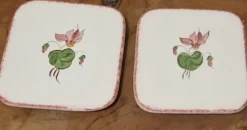 Duo de dessous de bouteille cyclamen