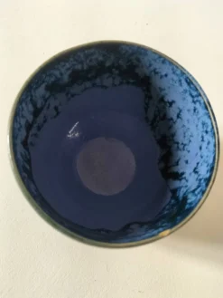 Duo de gobelets en grès émaillé bleu et vert