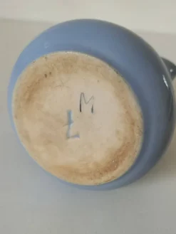 Duo de pots à lait en céramique pastel – Bleu lavande & crème vintage