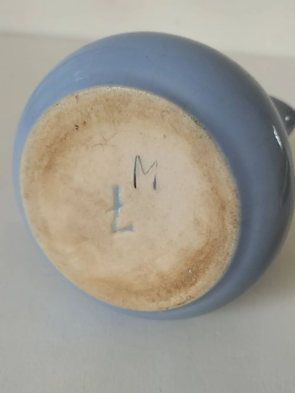 Duo de pots à lait en céramique pastel – Bleu lavande & crème vintage