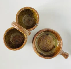 Duo de salières en grès pyrité