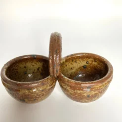 Duo de salières en grès pyrité