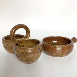 Duo de salières en grès pyrité
