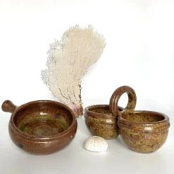Duo de salières en grès pyrité