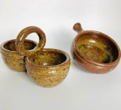 Duo de salières en grès pyrité