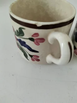 Duo de tasses anciennes Saint-Amand – Décor floral 4146 (années 1930–50)
