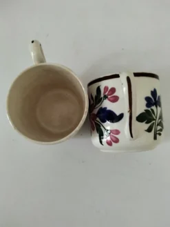 Duo de tasses anciennes Saint-Amand – Décor floral 4146 (années 1930–50)