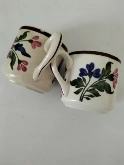 Duo de tasses anciennes Saint-Amand – Décor floral 4146 (années 1930–50)