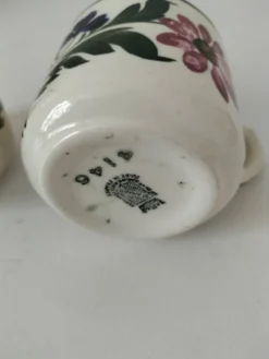 Duo de tasses anciennes Saint-Amand – Décor floral 4146 (années 1930–50)