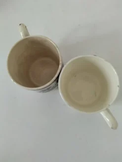 Duo de tasses anciennes Saint-Amand – Décor floral 4146 (années 1930–50)