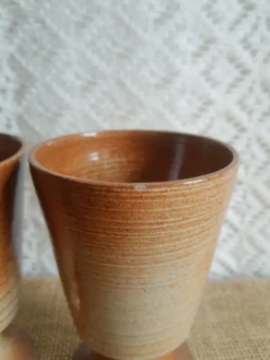 Duo de tasses mazagrans en grès Montgolfier vintage