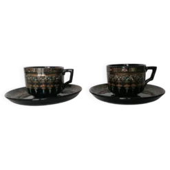 Duo de tasses victoriennes 19ème s Victoria numérotées