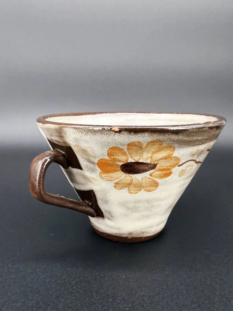 Duo de tasses vintage en grès 70's – matcha ou café