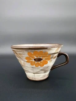 Duo de tasses vintage en grès 70's – matcha ou café
