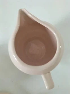 Duo sucrier et pot à lait Art Déco Céranord Saint-Amand rose pâle