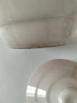 Duo sucrier et pot à lait Art Déco Céranord Saint-Amand rose pâle